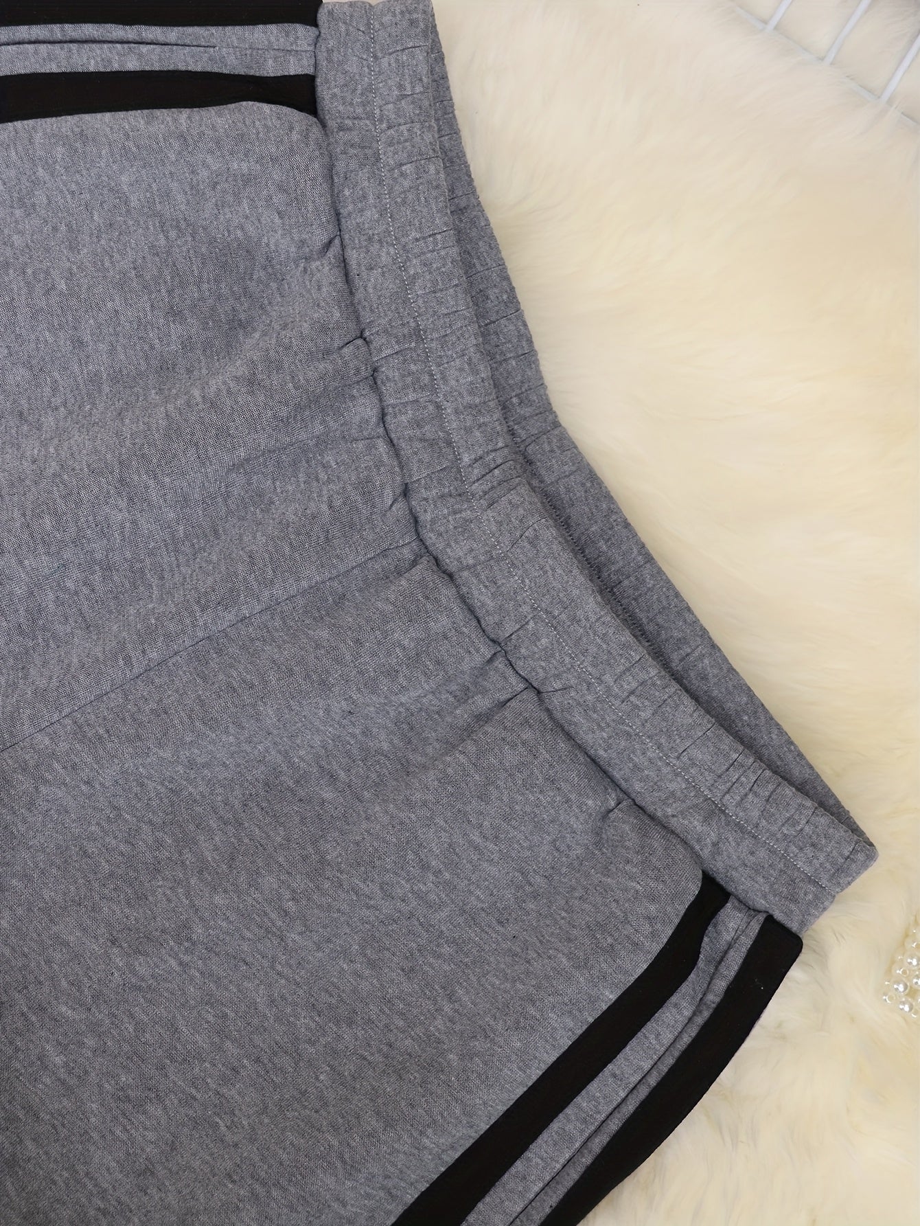 Striped Grey High Neck Zipper Front Top and Pants Set