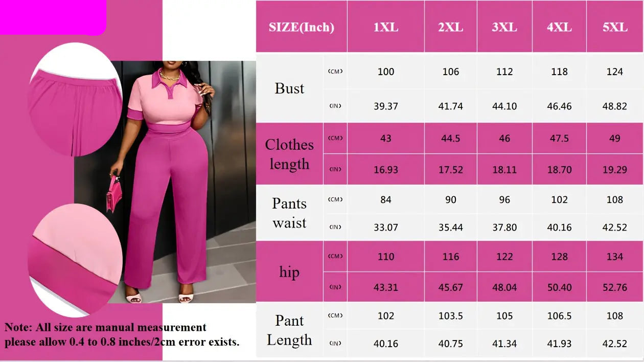 short-sleeved two-piece suit, V-neck button straight pants, comfortable . Toshe Women's Fashions