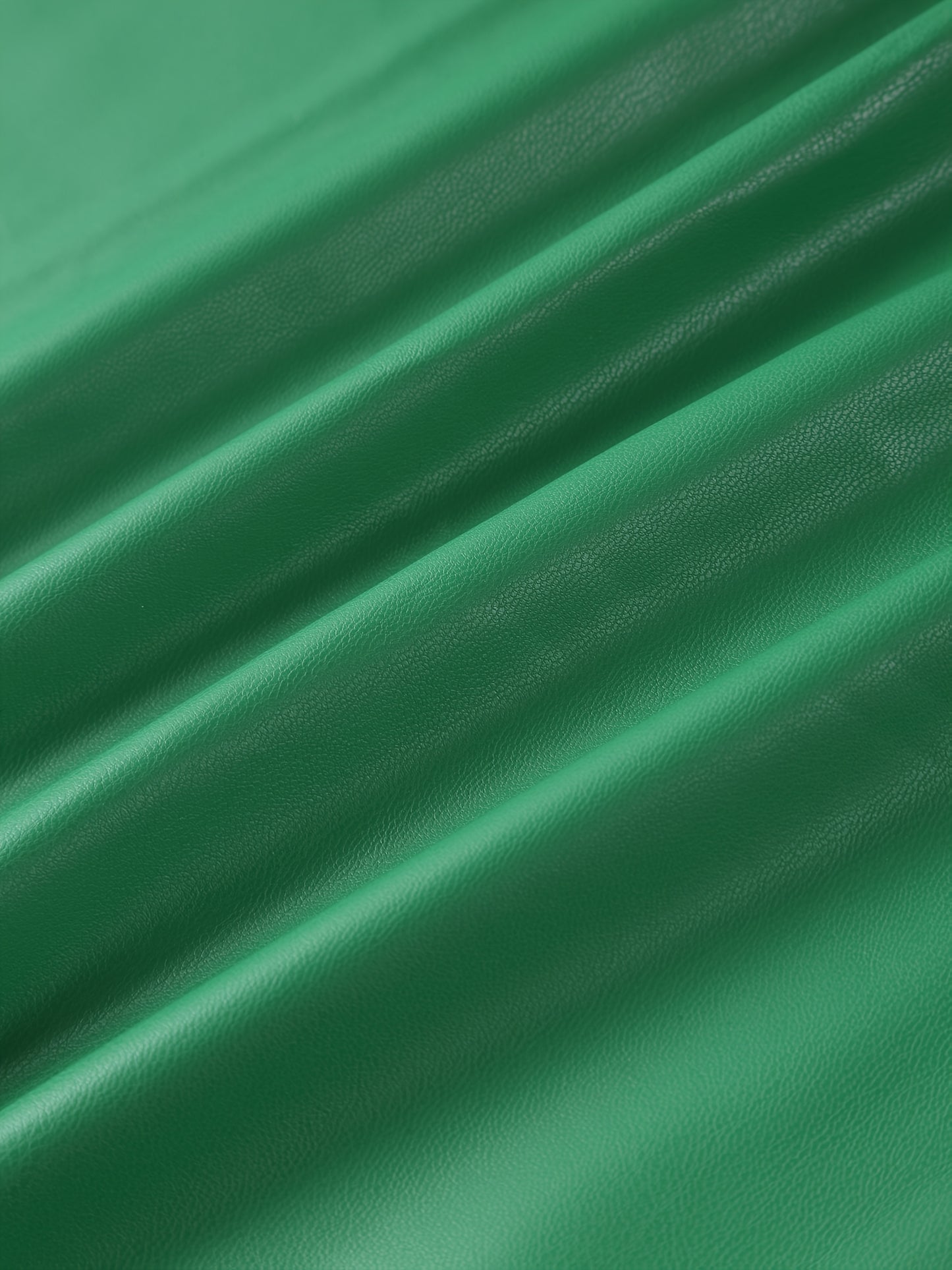 Green Faux Leather Skirt with Belt