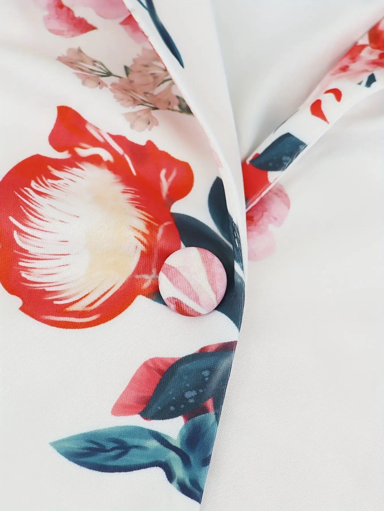 White Floral Printed Pants Suit Toshe Women's Fashions