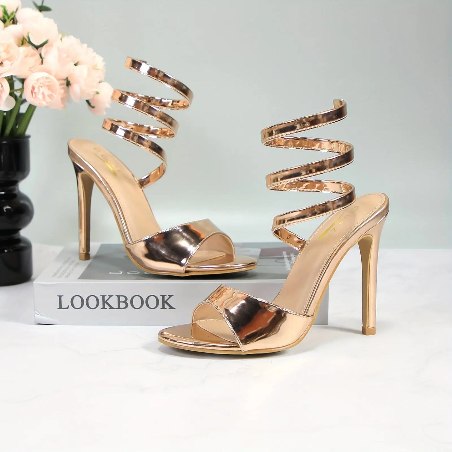 Spiral Wrap Up Strappy Sandals Toshe Women's Fashions