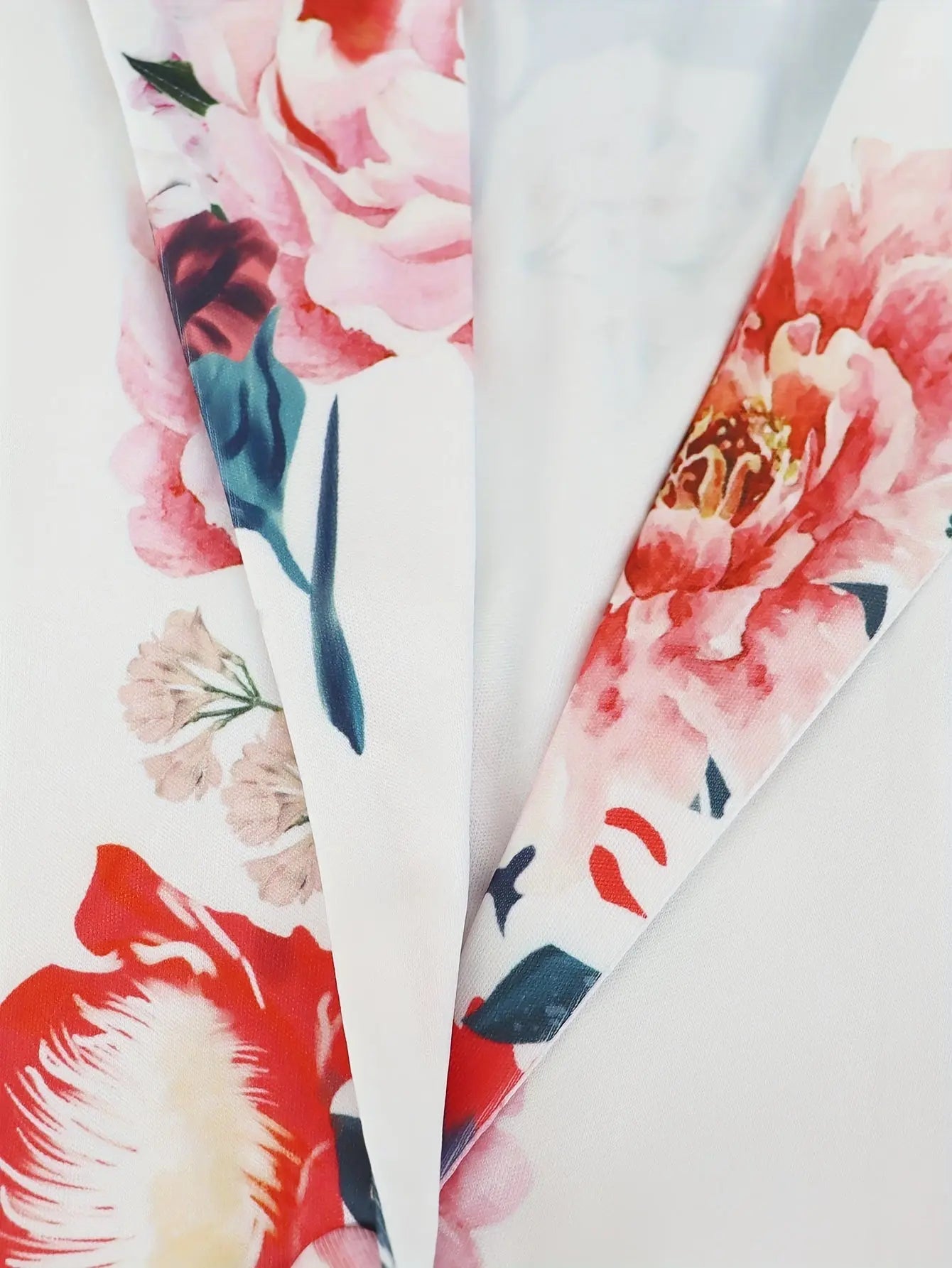 White Floral Printed Pants Suit Toshe Women's Fashions