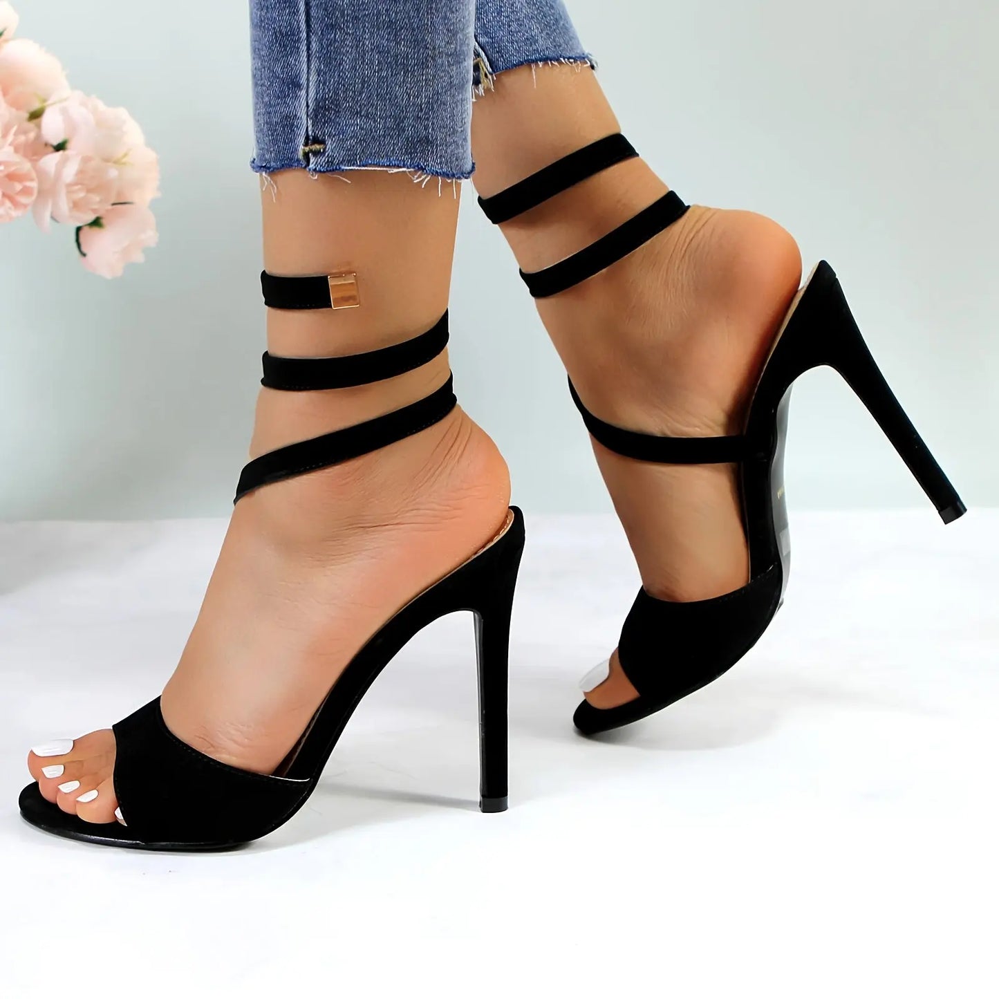 Spiral Wrap Up Strappy Sandals Toshe Women's Fashions