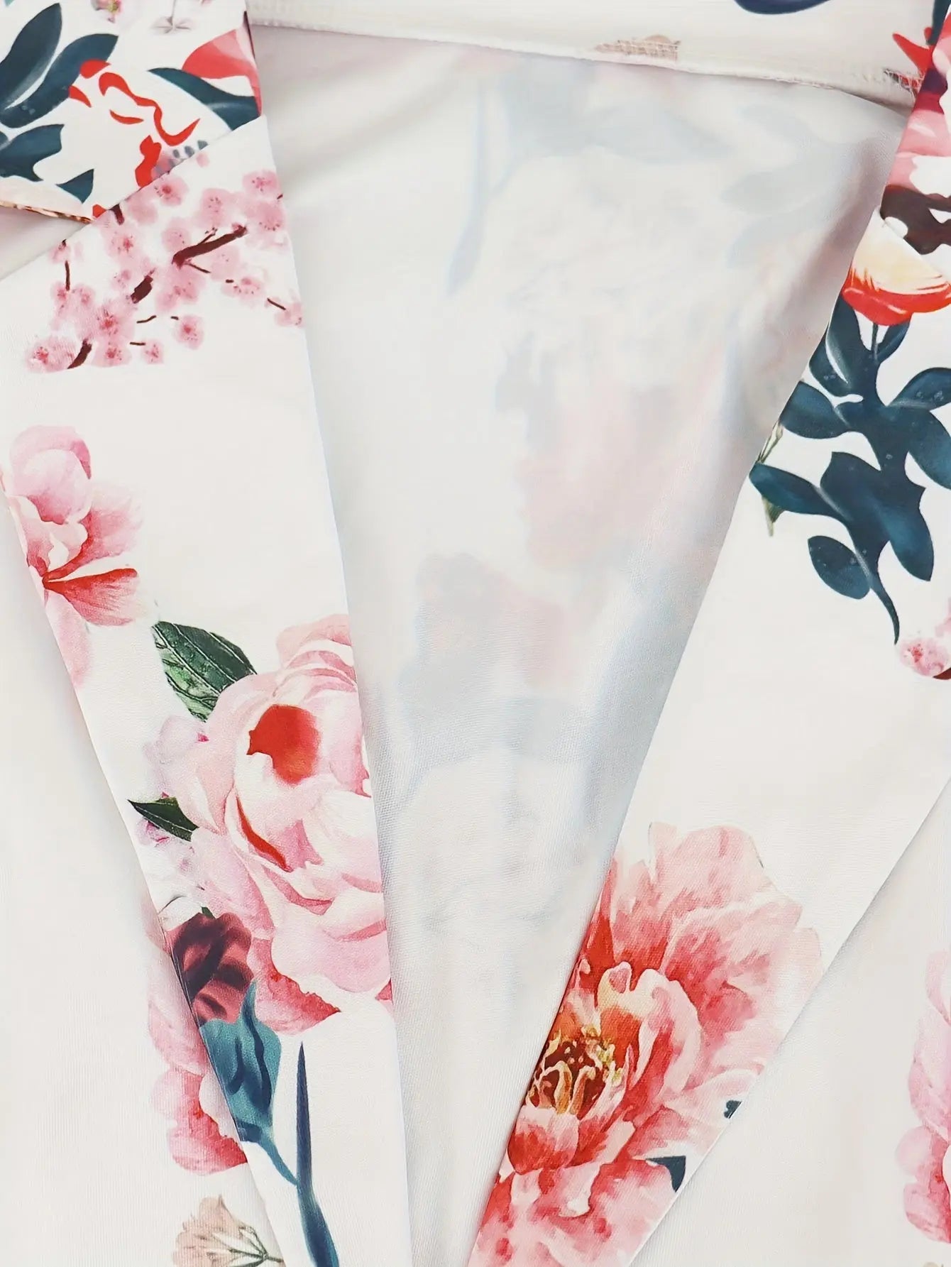 White Floral Printed Pants Suit Toshe Women's Fashions