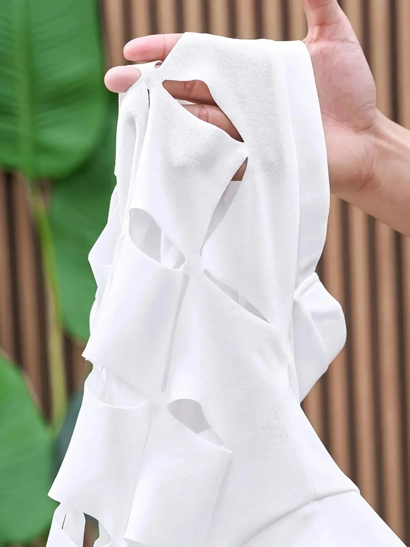 White Asymmetrical Shoulder Hollow Out Lace 2pcs Set Toshe Women's Fashions