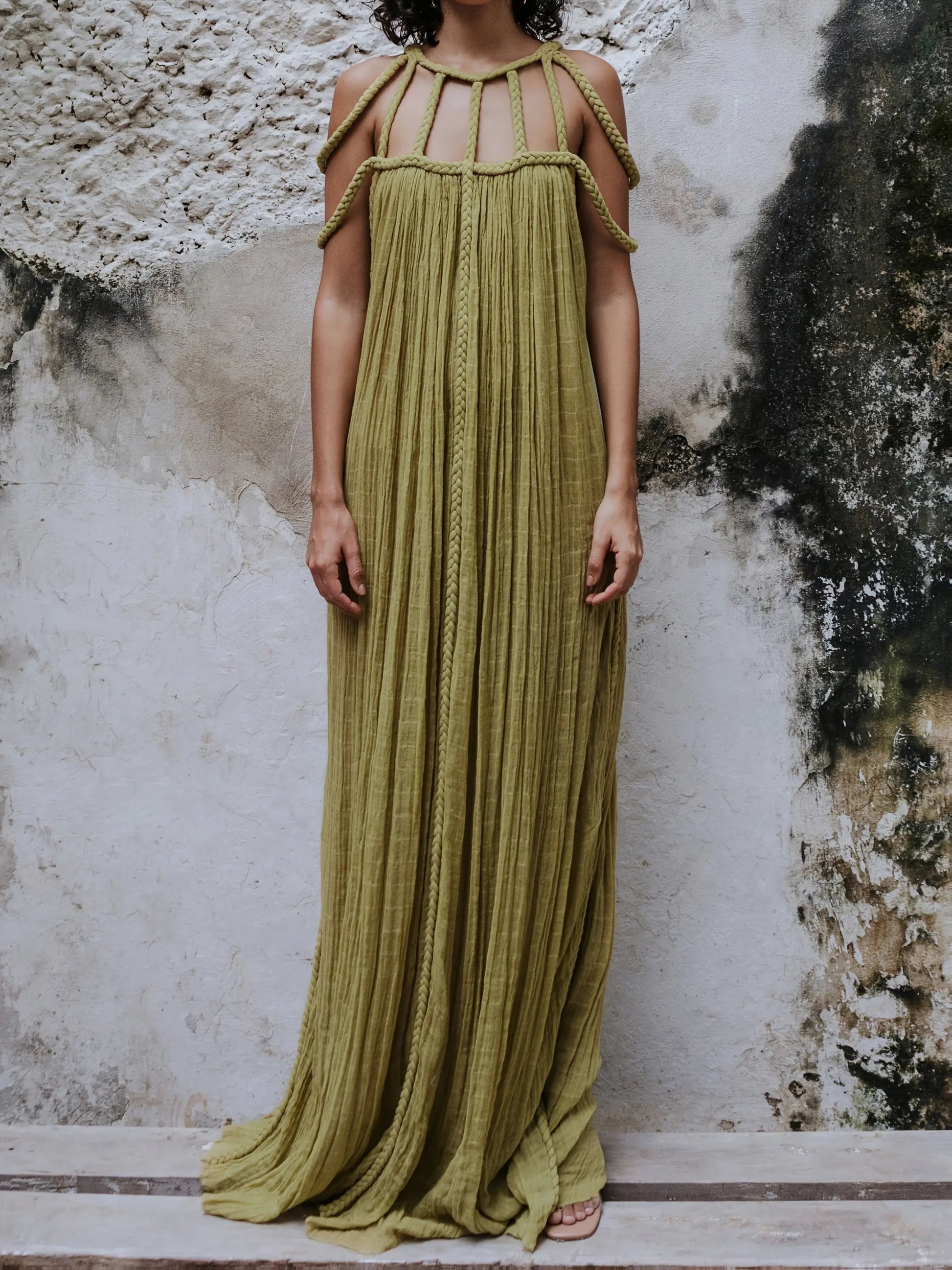 Sleeveless Halter Neck Maxi Dress Toshe Women's Fashions