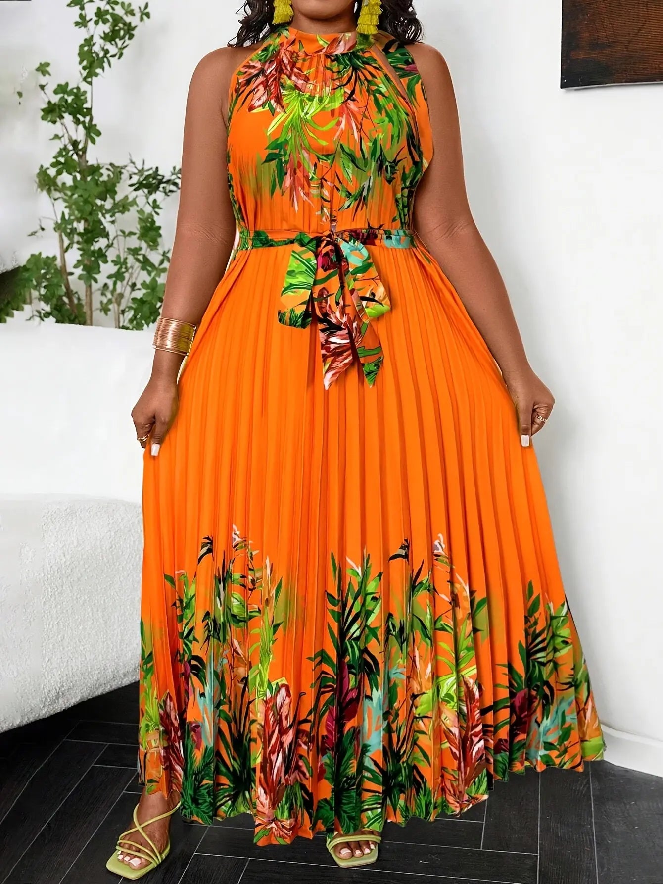 Plus-Size Women'S Off-Shoulder Dress with a Floral Print, Extra Long. Toshe Womens Fashions