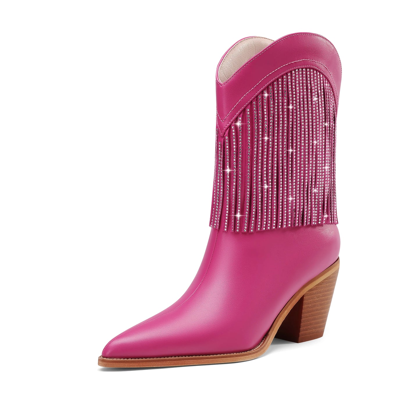 Rhinestone Crystal Fringe Western Boots Toshe Women's Fashions