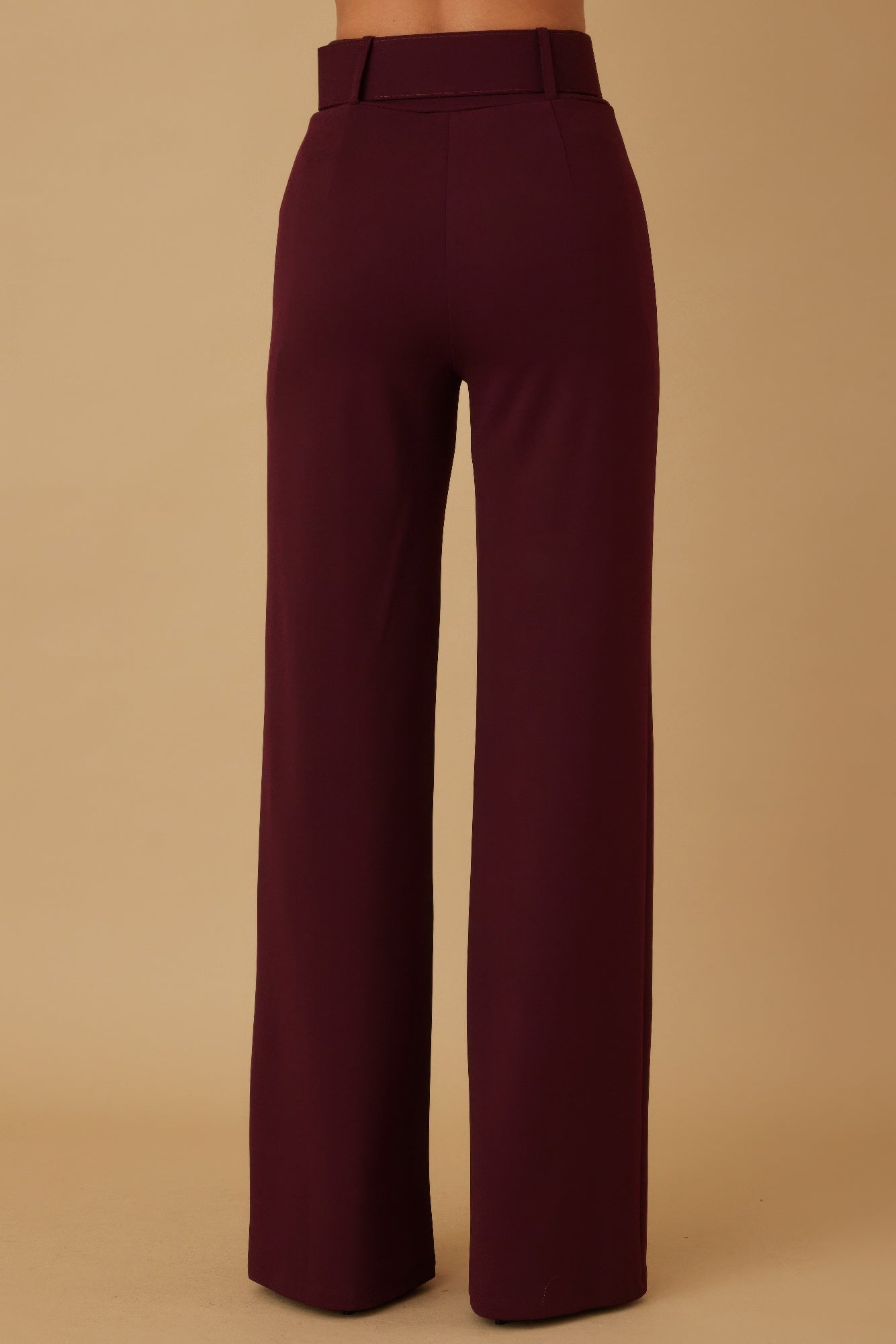 High waist pants with buckle belt from Toshe Women's Fashions, featuring a stylish fit and modern design.
