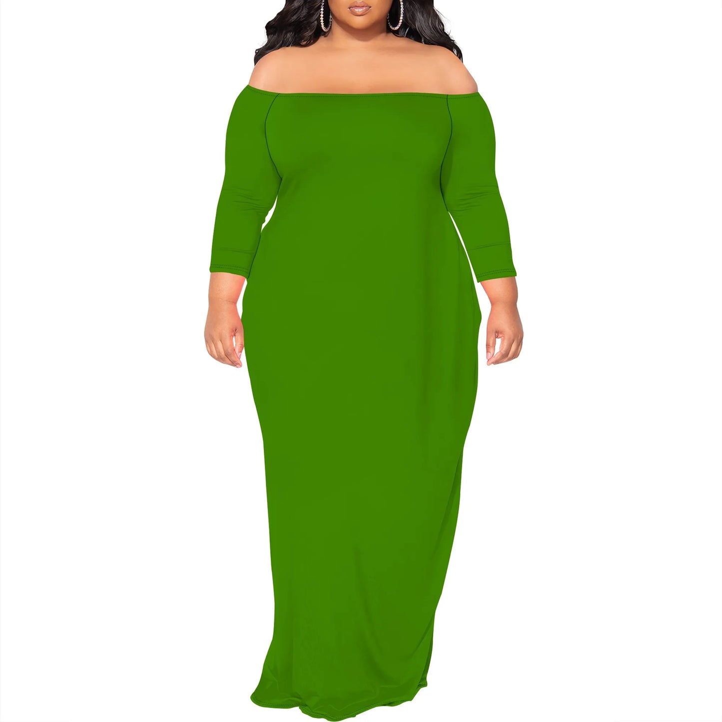 Off-Shoulder Bodycon Fishtail Maxi Dress