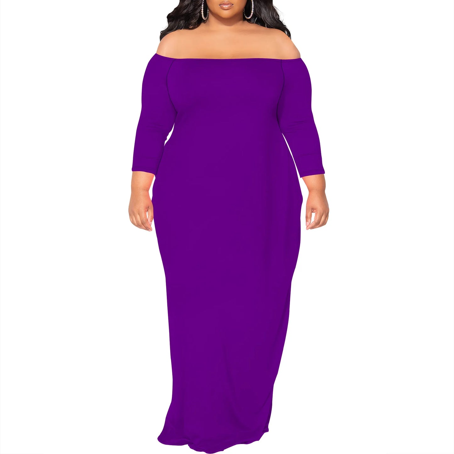 Off-Shoulder Bodycon Fishtail Maxi Dress