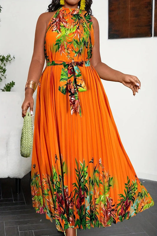 Plus-Size Women'S Off-Shoulder Dress with a Floral Print, Extra Long. Toshe Womens Fashions