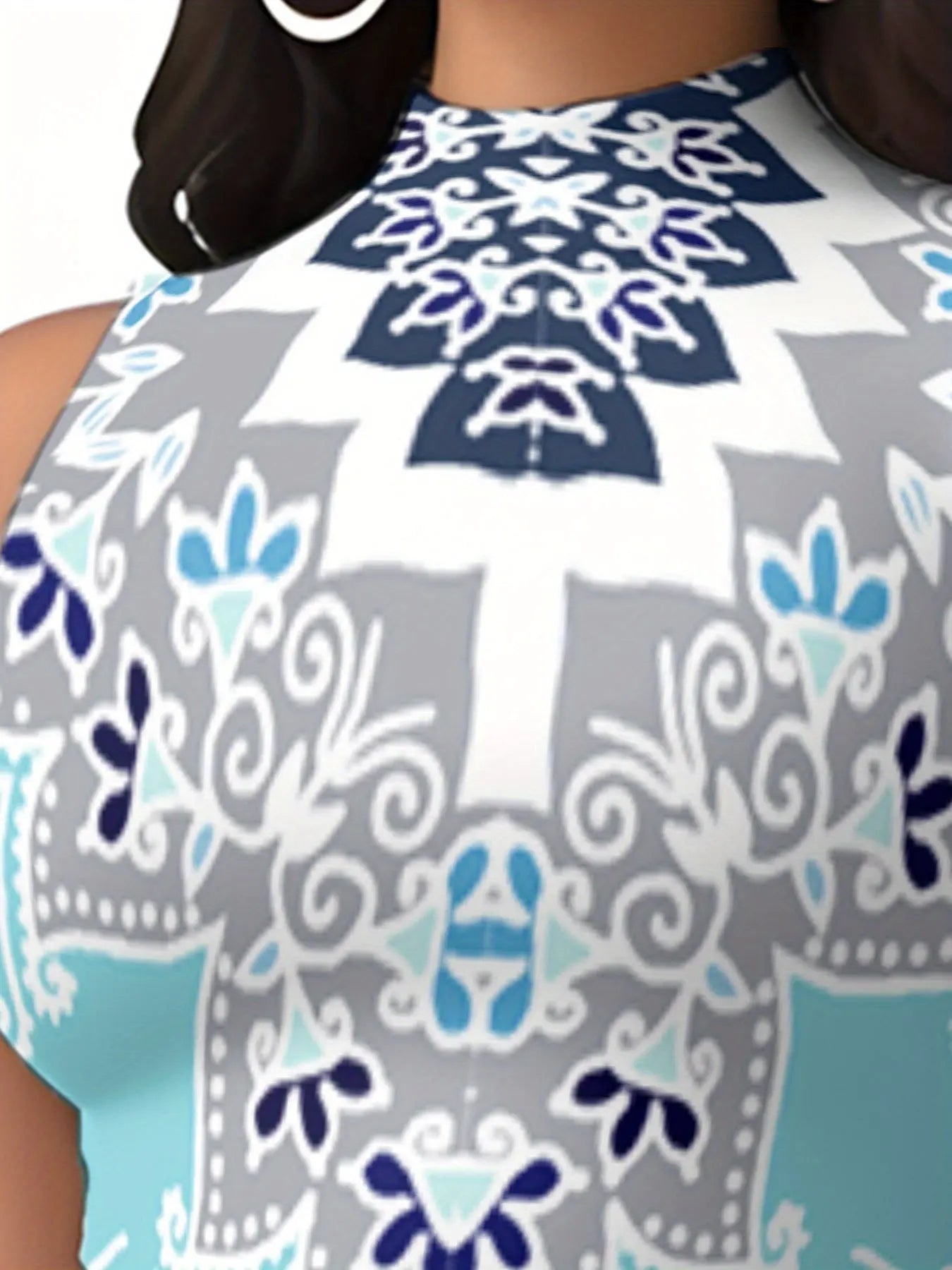 Vibrant Print Sleeveless Jumpsuit Toshe Women's Fashions