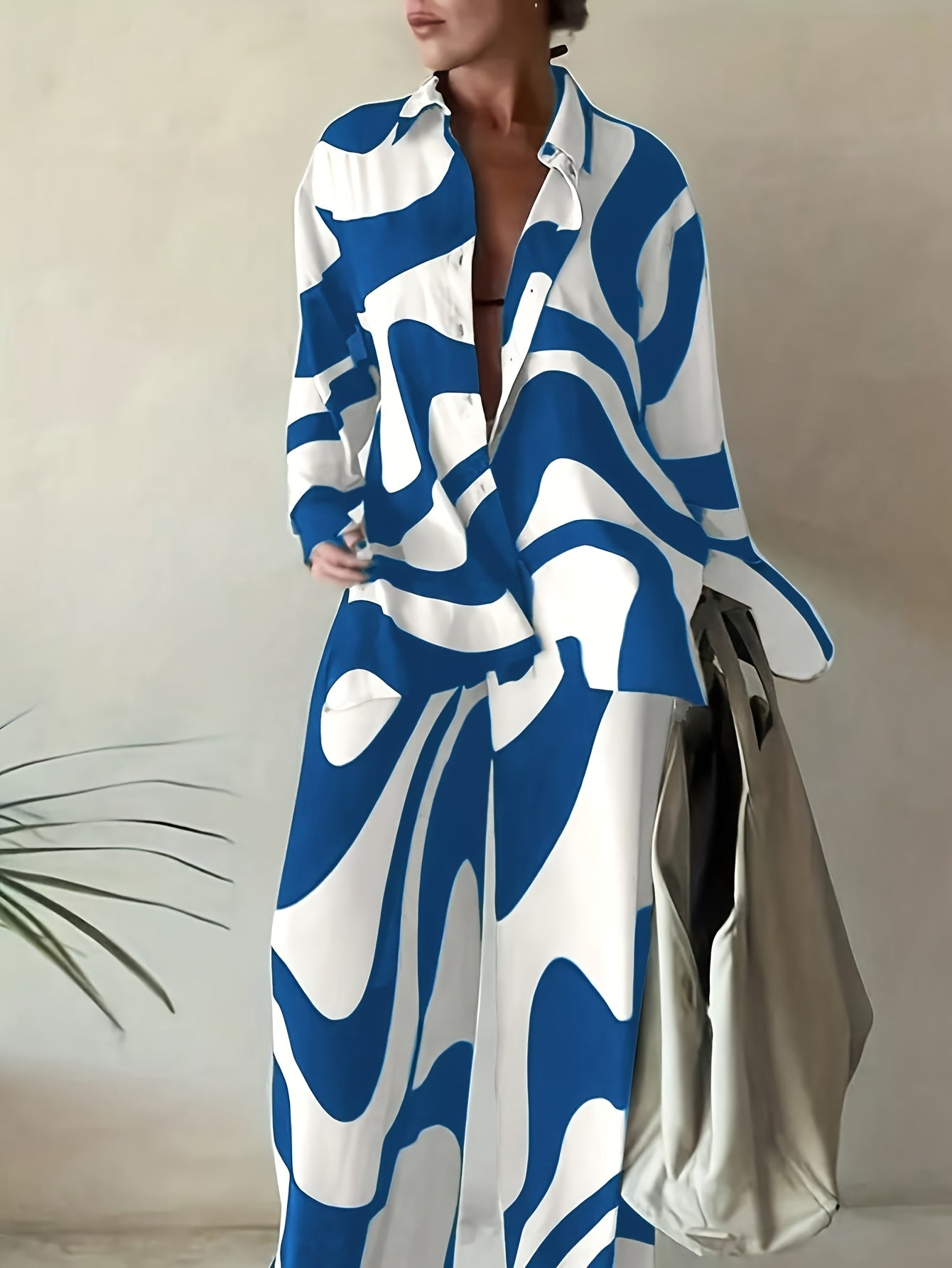 Bold Zebra Stripe Color Blocked Shirt & Trouser Set – Oversized, Stylish, Statement-Making