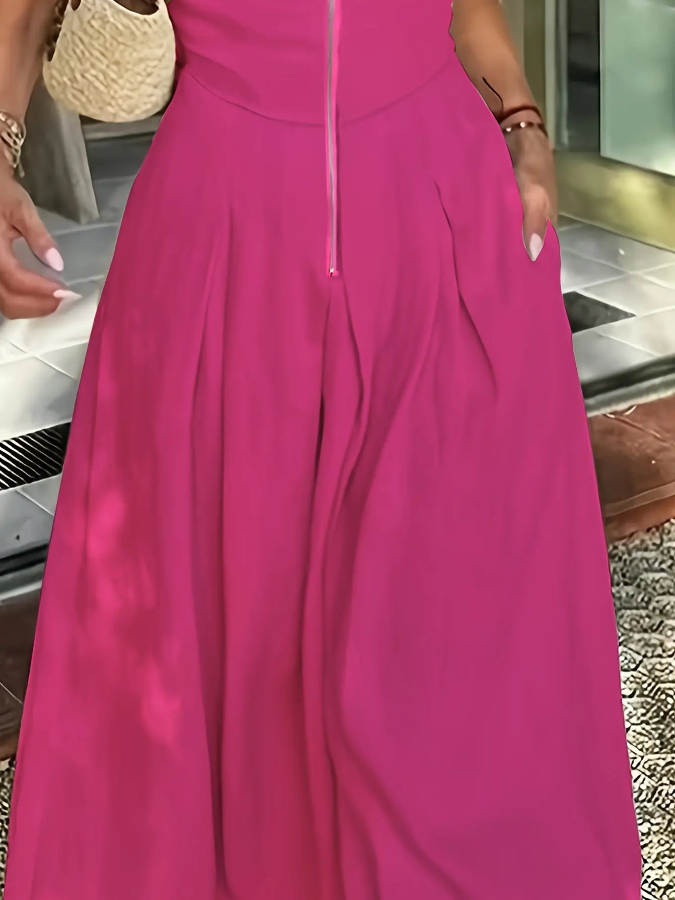 Sleeveless Chain Detail Dress Toshe Women's Fashions