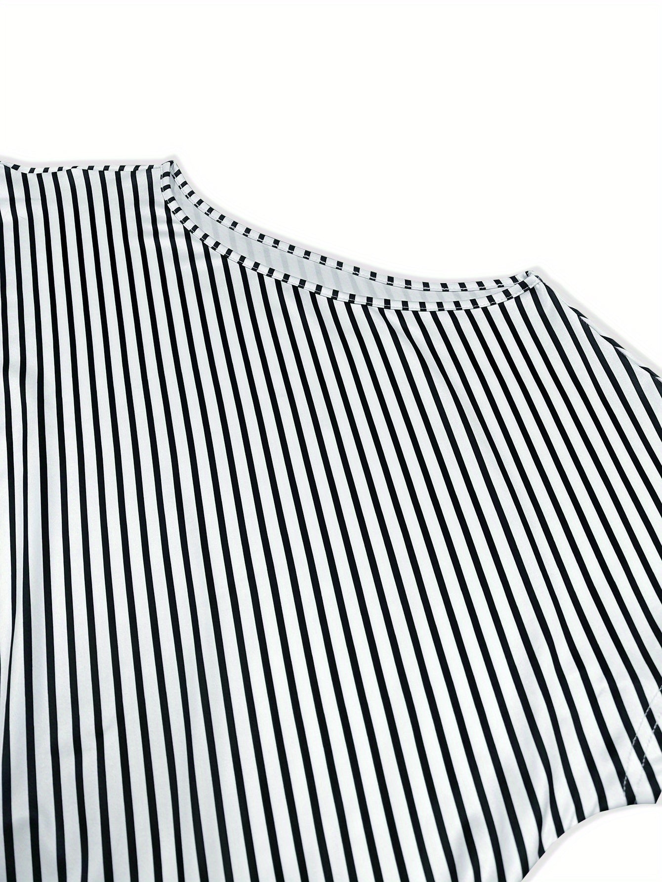 Striped Asymmetrical Neck Top & Matching Pants Set – Chic Two-Piece Outfit