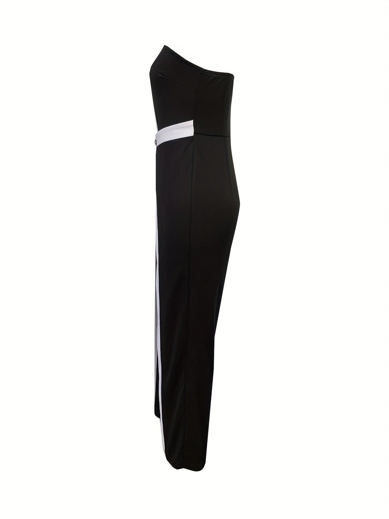 Black & White Color Block Wide-Leg Pant Bandeau Jumpsuit