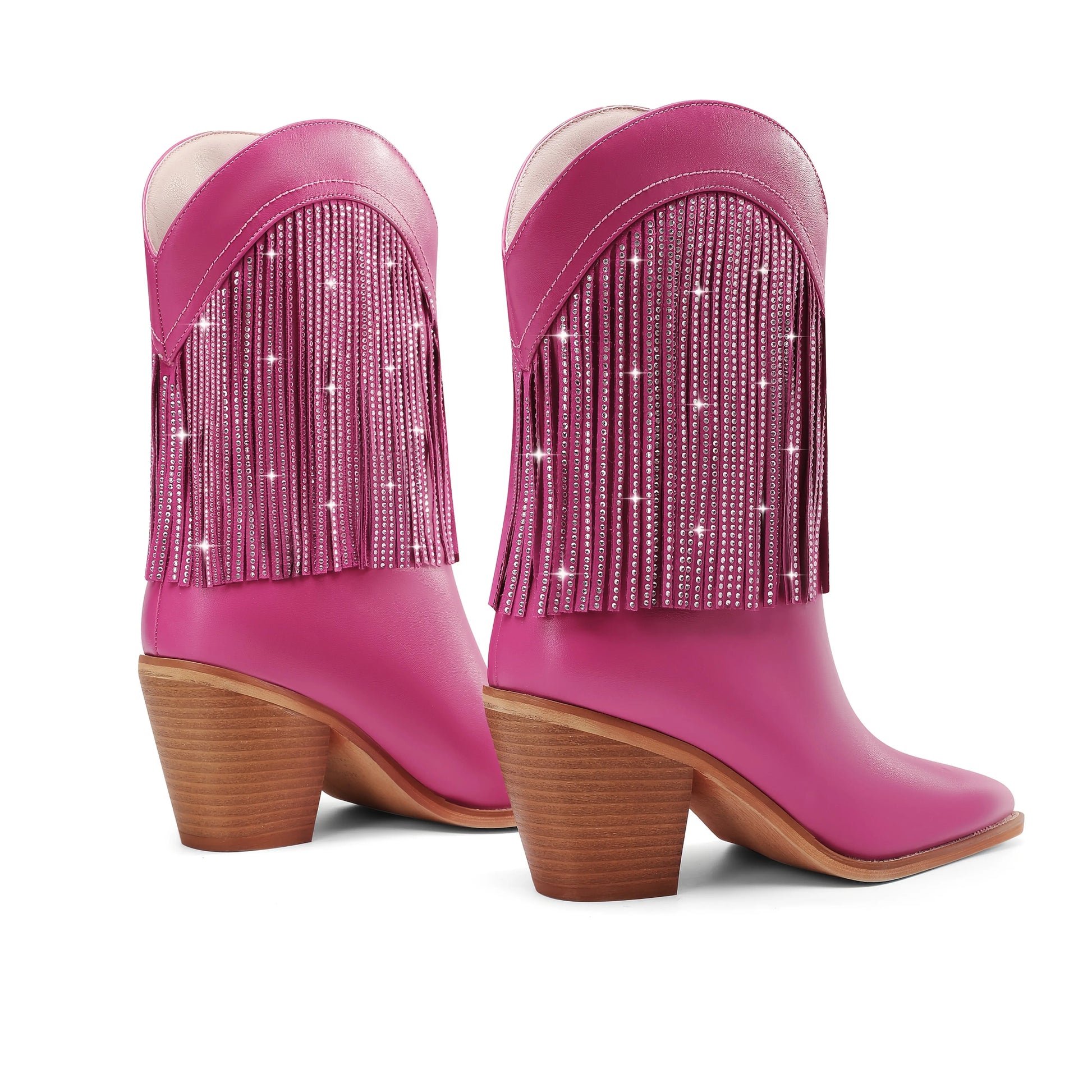 Rhinestone Crystal Fringe Western Boots Toshe Women's Fashions