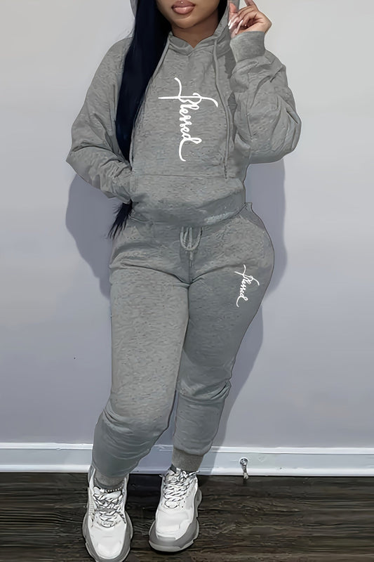 Faith Graphic Hoodie & Jogger Set – Casual Two-Piece Loungewear for Women