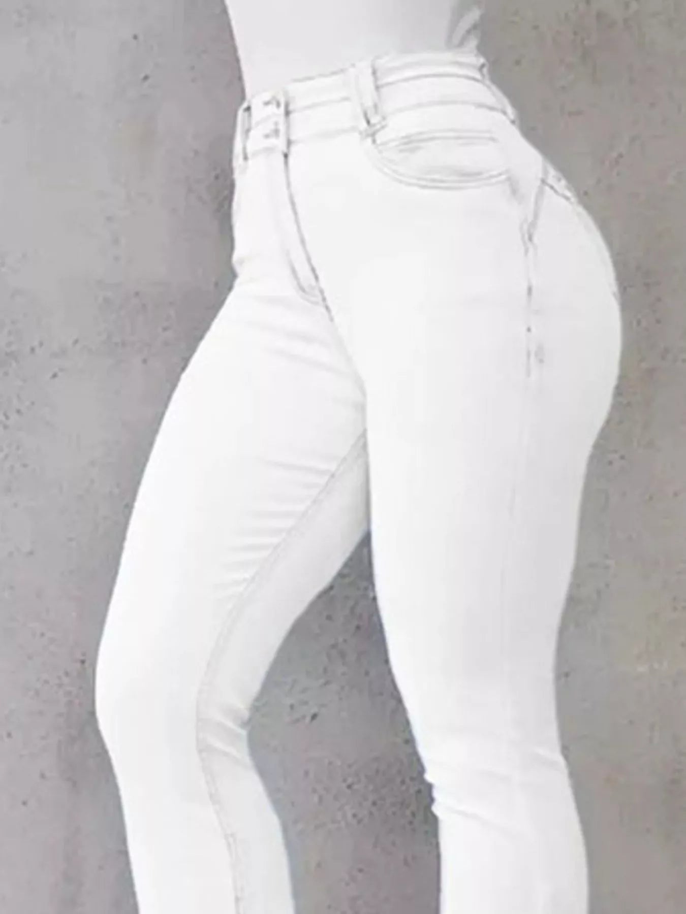 High-waisted flare jeans from Trendsi, showing the stylish cut and denim fabric details in a natural pose.