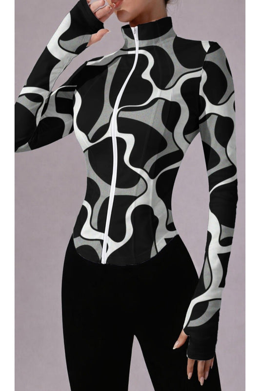 Yoga Jacket – Body-Hugging Fitness Top for Pilates, Running & Cycling for, Outdoor, Quick-Drying, Breathable,