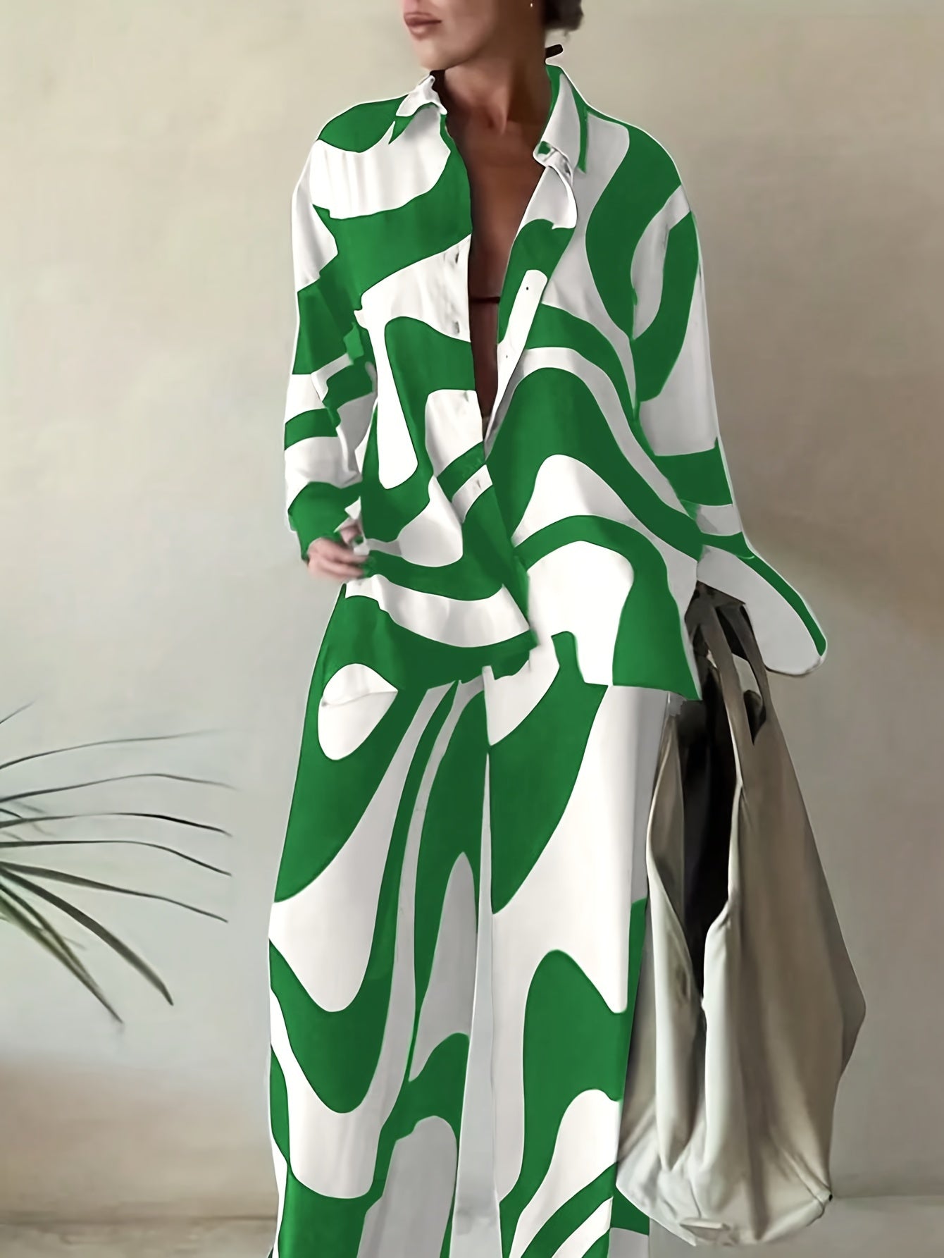Bold Zebra Stripe Color Blocked Shirt & Trouser Set – Oversized, Stylish, Statement-Making
