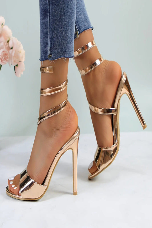 Spiral Wrap Up Strappy Sandals Toshe Women's Fashions