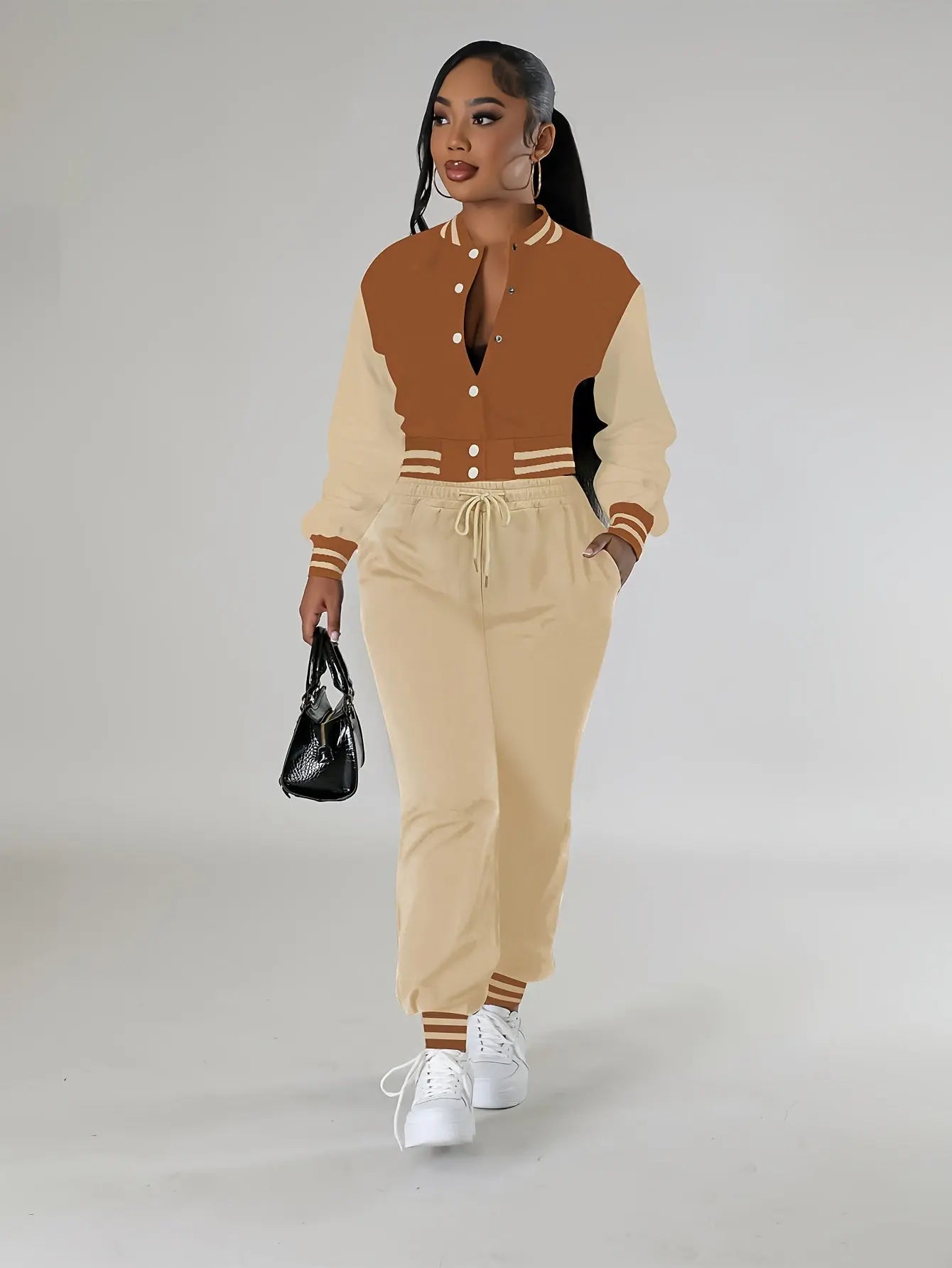 Crew Neck Sweatshirt and Jogger Set Temu