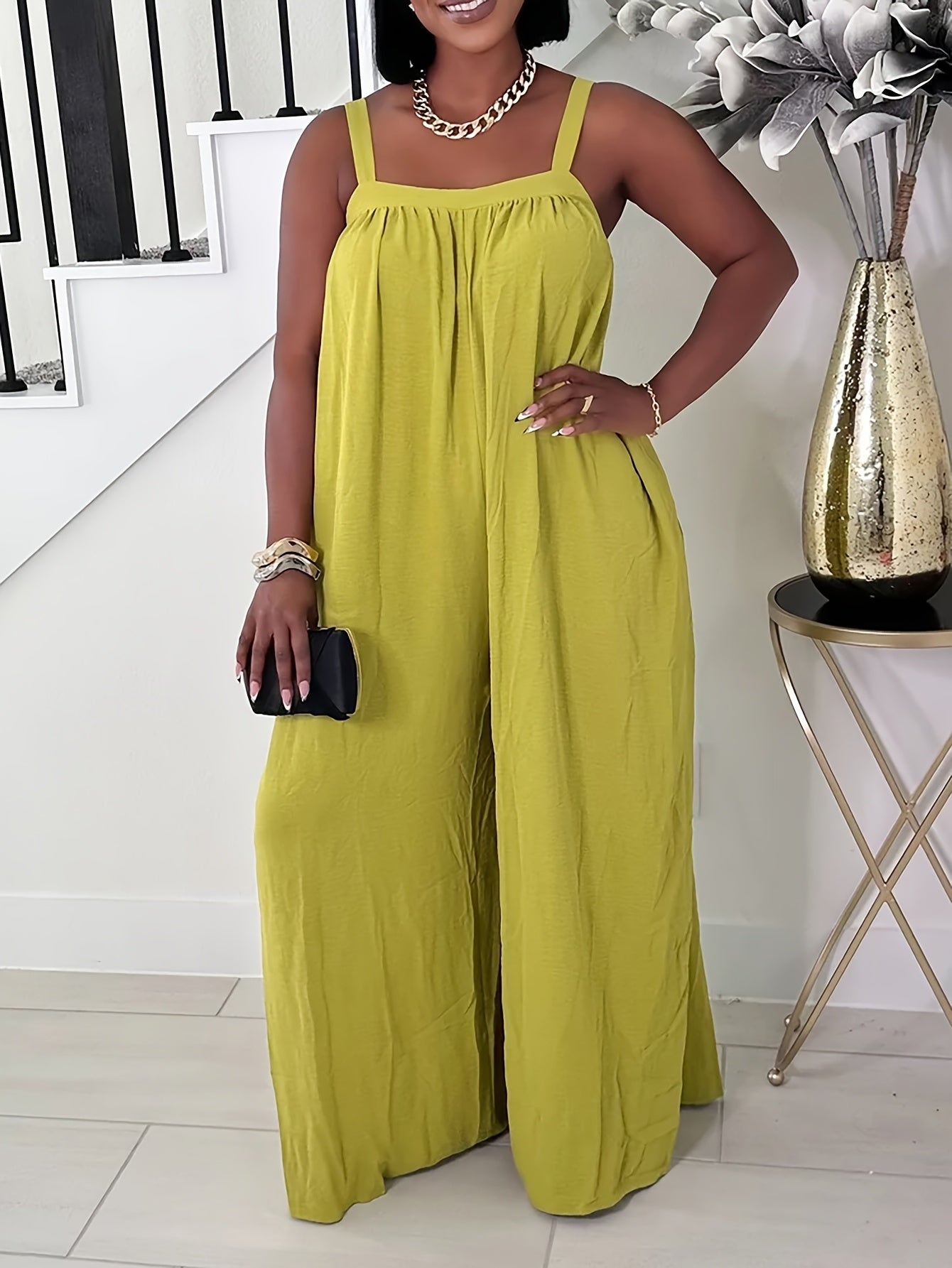 Relaxed Spaghetti Strap Jumpsuit – Effortless, Flowy & Chic