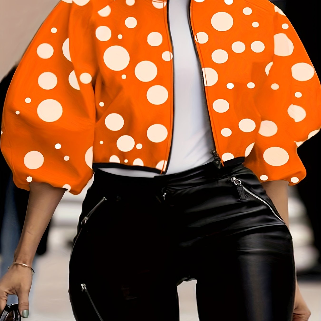 Color Block Stand Collar Zipper Jacket