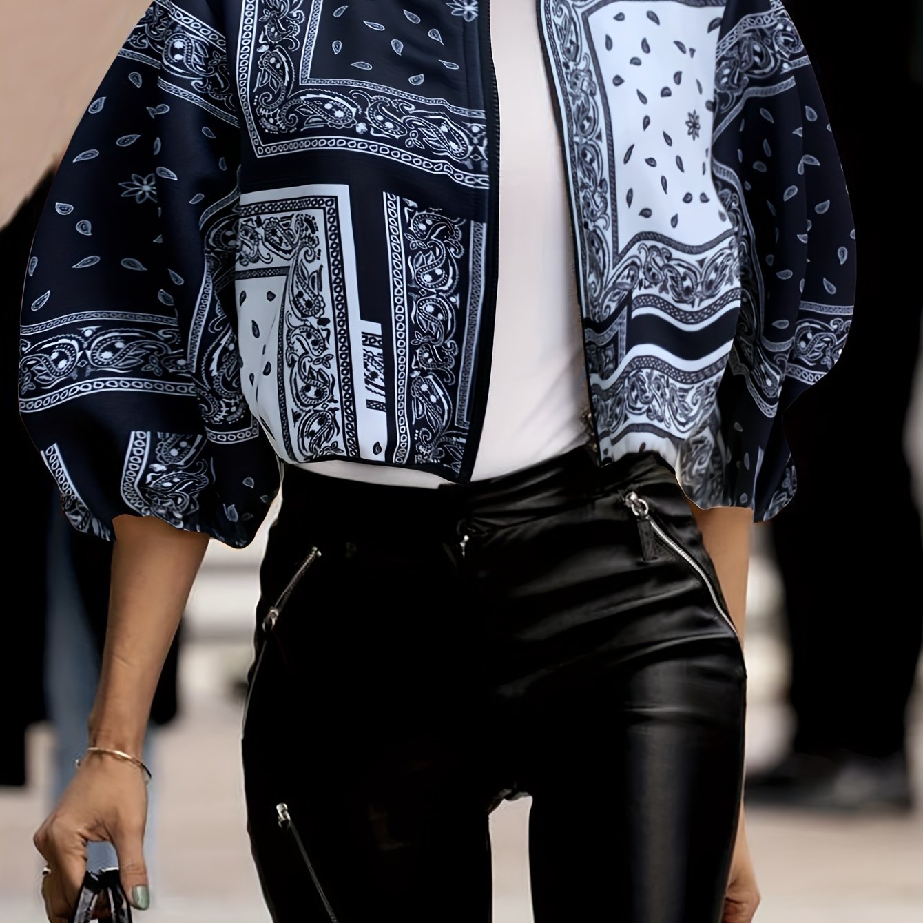 Color Block Stand Collar Zipper Jacket