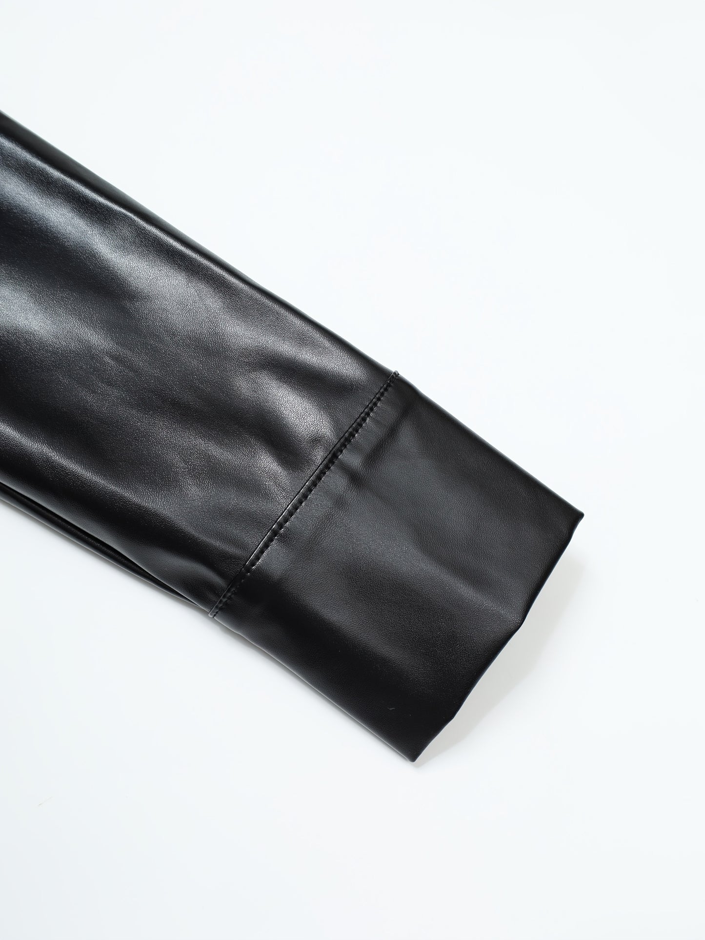 Faux Leather Long Trench Dress or Coat