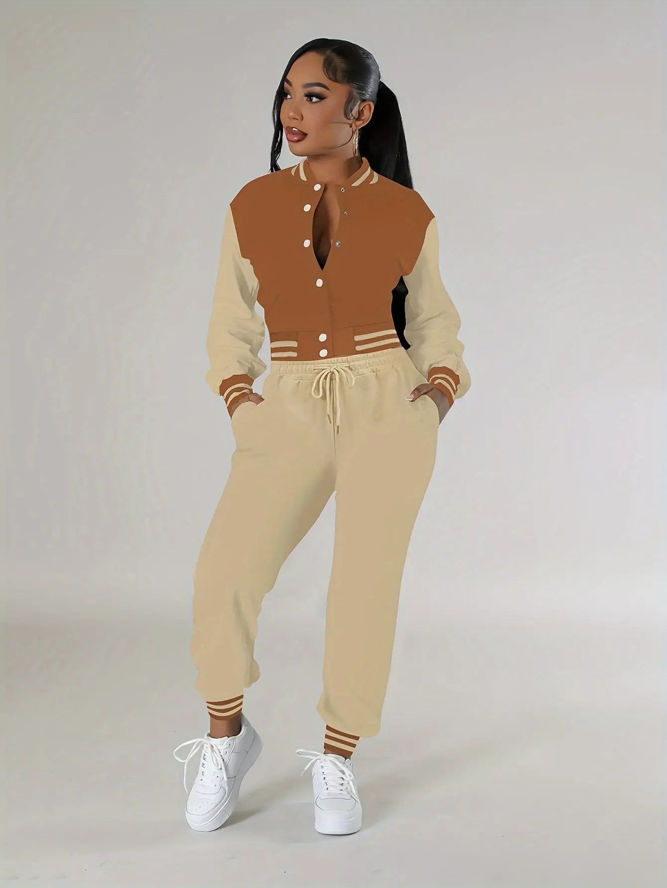 Crew Neck Sweatshirt and Jogger Set Temu