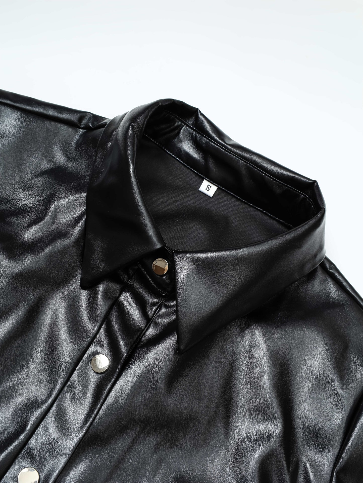Faux Leather Long Trench Dress or Coat