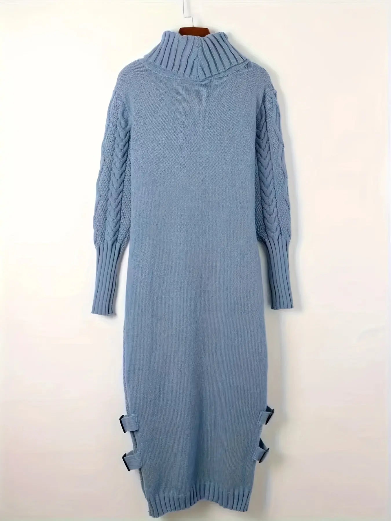 Thick Knit Sweater Dress with Pockets Toshe Women's Fashions