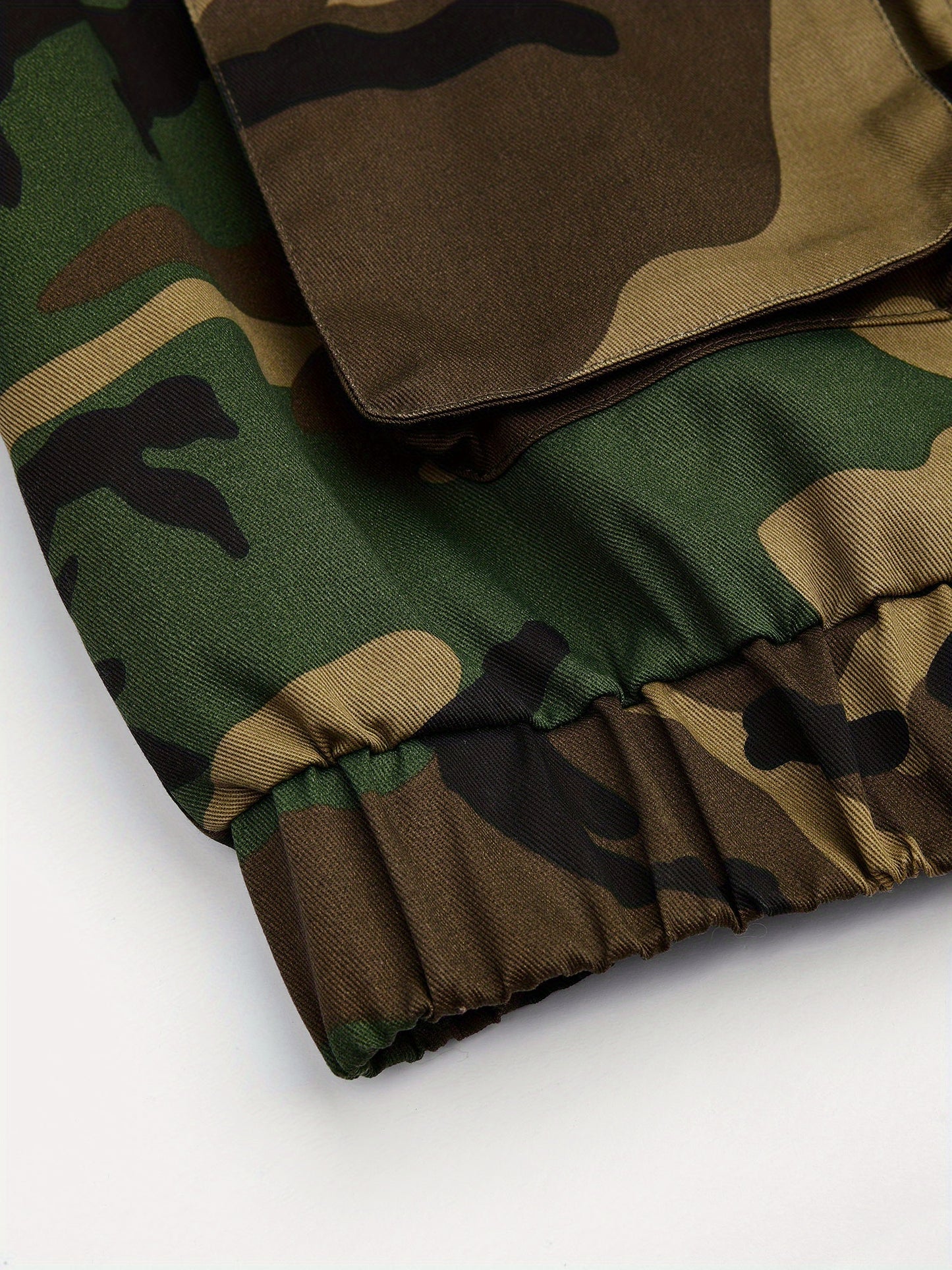 Army Green Cropped Utility Jacket & Tapered Jogger Pants Set