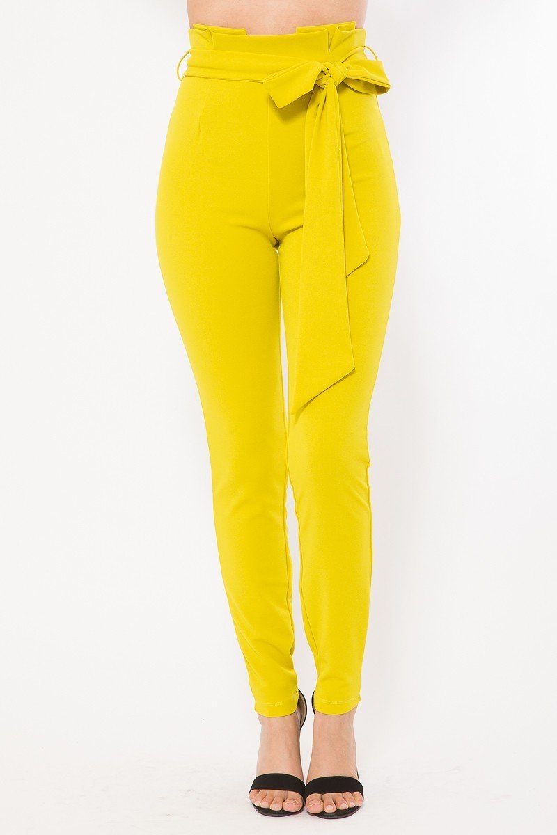 Toshe Women's Fashions high waist skinny pants in black, featuring a close-up view of the fitted, stylish design.