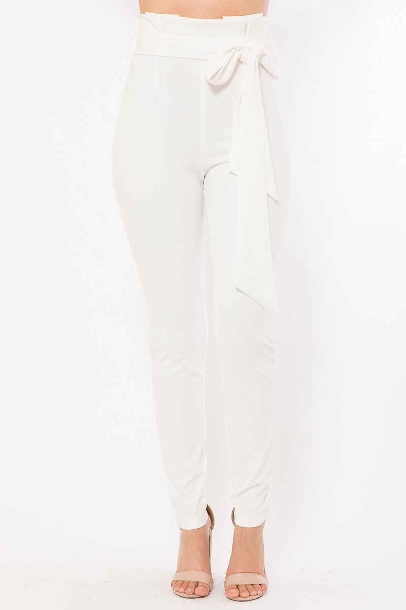 Toshe Women's Fashions high waist skinny pants in black, fitted style with a sleek, modern look and elastic waistband.