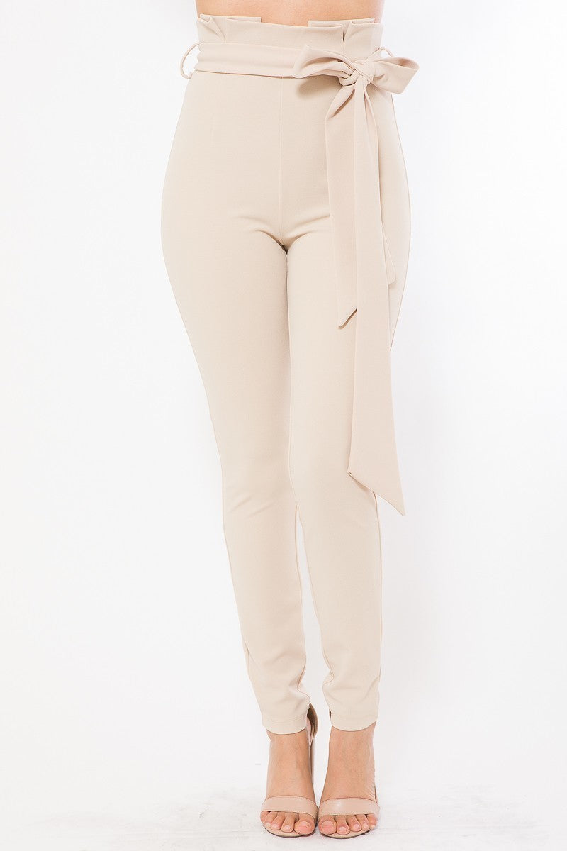 Toshe Women's Fashions high waist skinny pants in black, fitted design with sleek fabric and stylish silhouette.