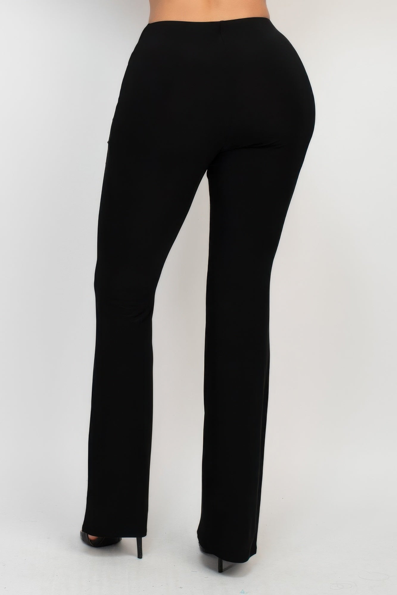 Toshe women's fit and flare elastic casual pants in a relaxed fit, shown in a neutral color with a high waist and side pockets.