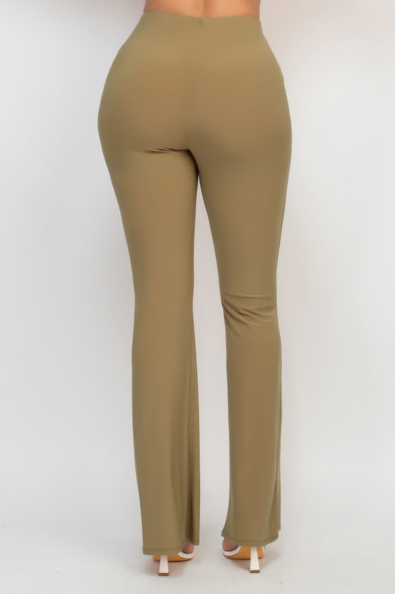 Light blue fit and flare elastic casual pants for women from Toshe Women's Fashions, displayed on a model.