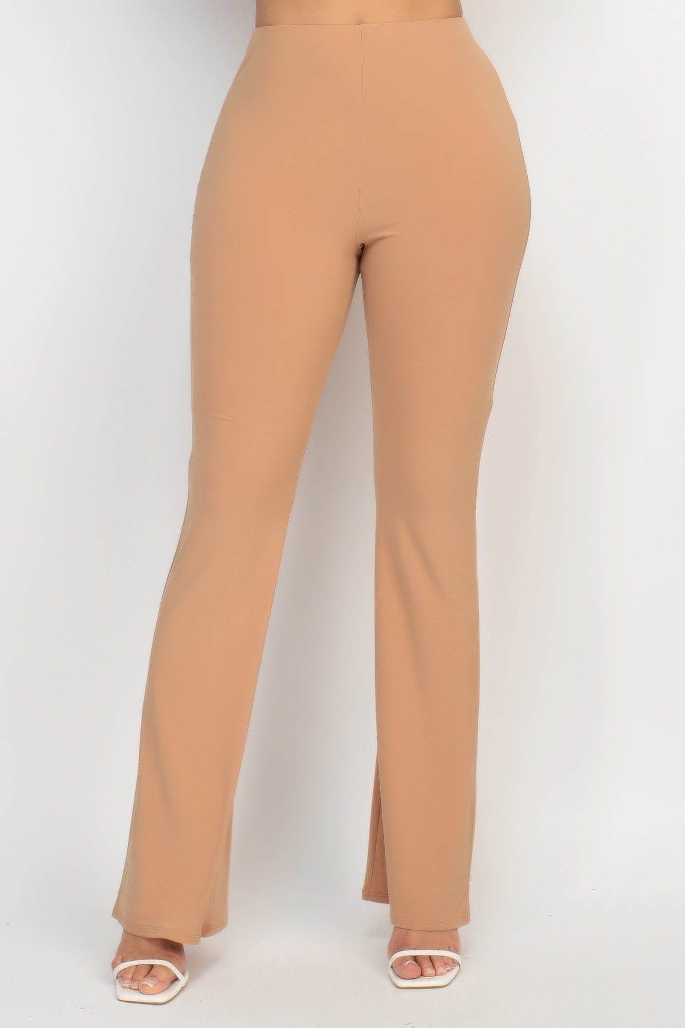 Toshe Women's Fashions fit and flare elastic casual pants shown in the image, featuring a comfortable, stylish design with a flattering silhouette.