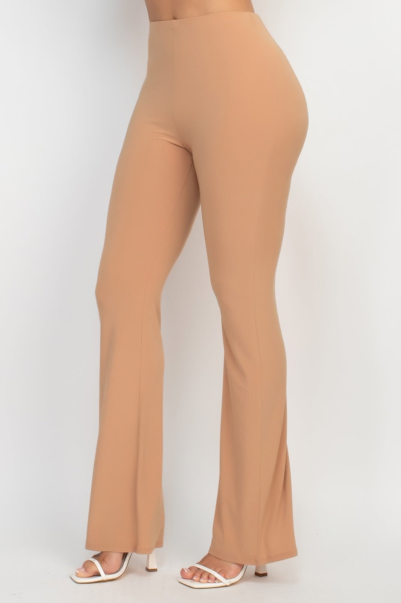 Toshe Women's Fashions fit and flare elastic casual pants in charcoal gray, with a relaxed, stylish fit and comfortable waistband.