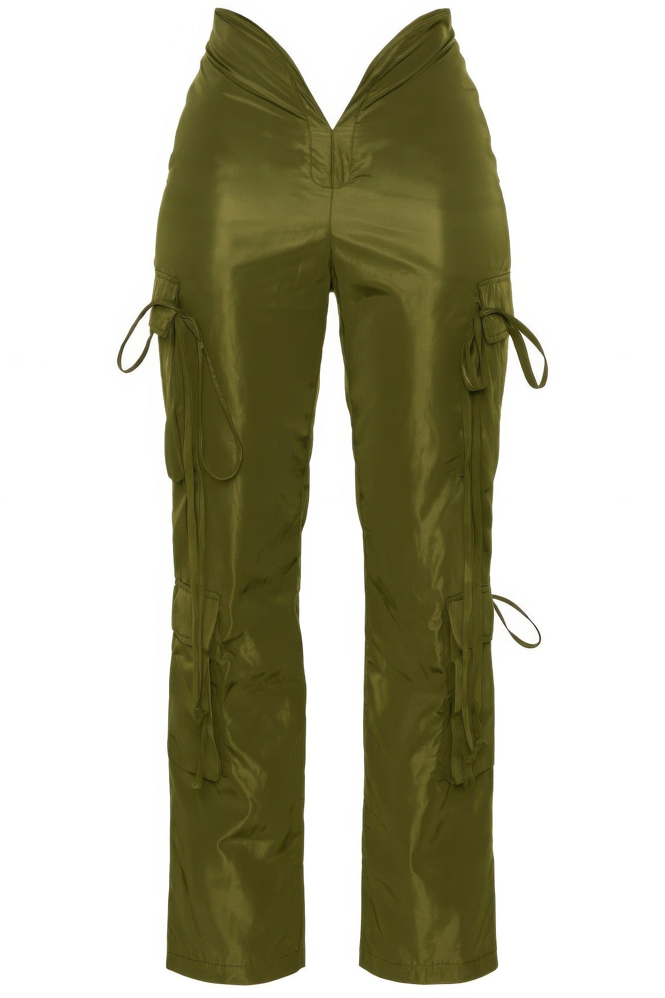 V cut cargo pants for women by Toshe Women's Fashions, featuring a stylish V-shaped waistband and multiple cargo pockets.