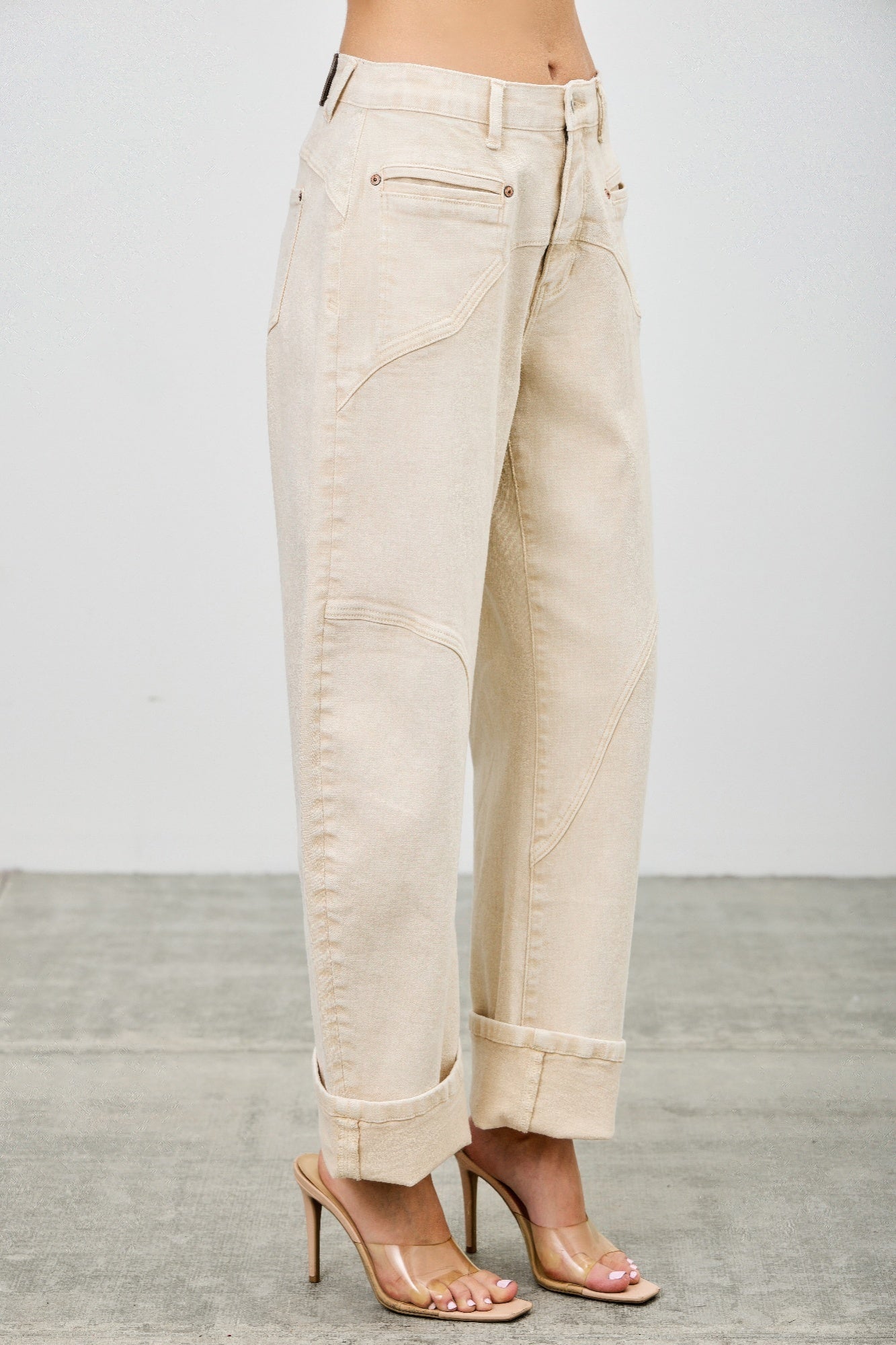 High rise colored western barrel jeans by Toshe Women's Fashions, featuring vibrant fabric and classic western style.