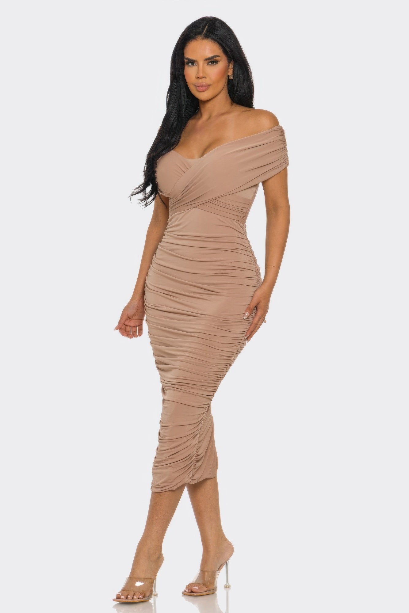 Elysian Drap from Toshe Women's Fashions featuring elegant, flowing fabric with intricate draping design.