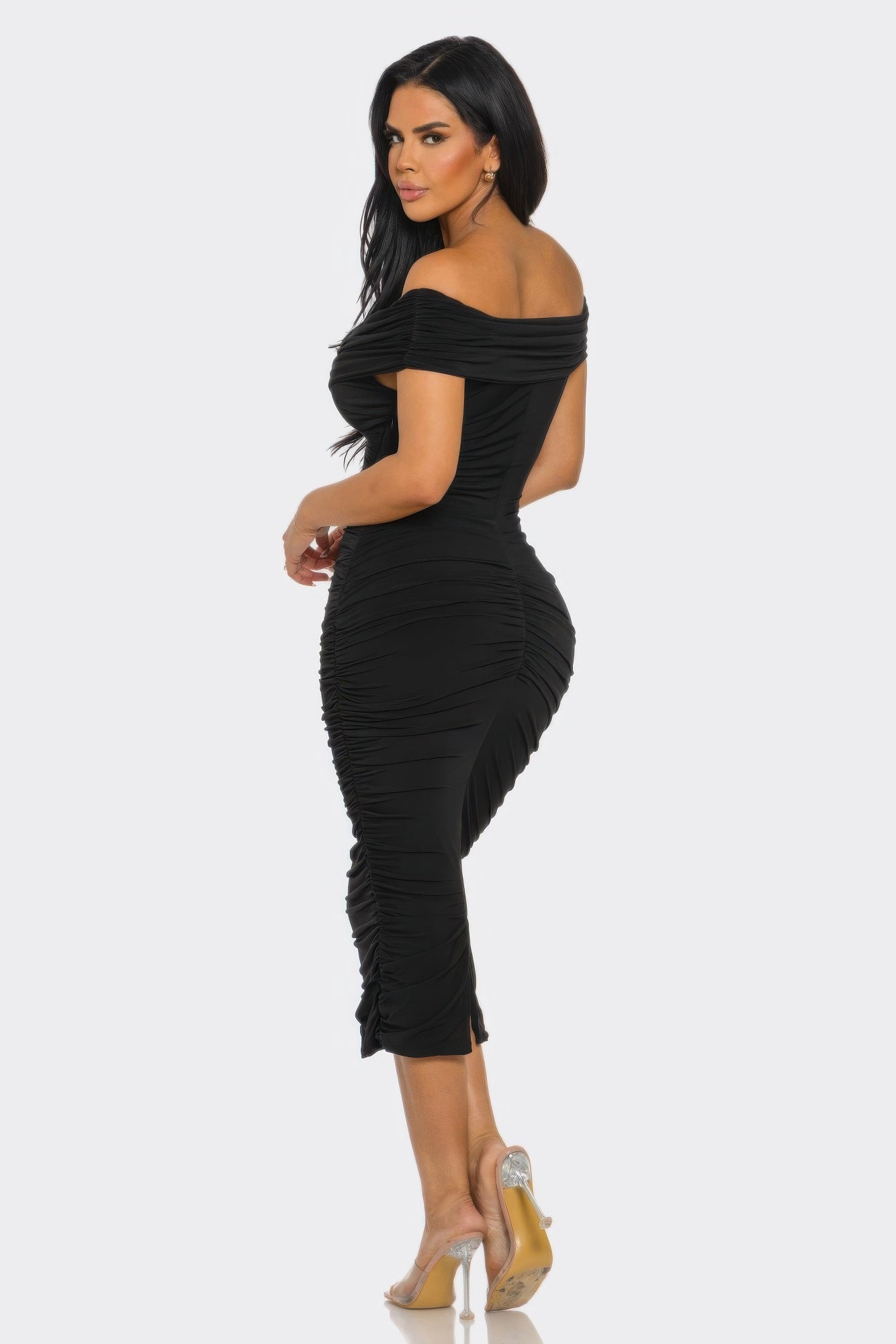 Elysian Drap by Toshe Women's Fashions featuring a stylish draped design, shown in the CC60640SI color.