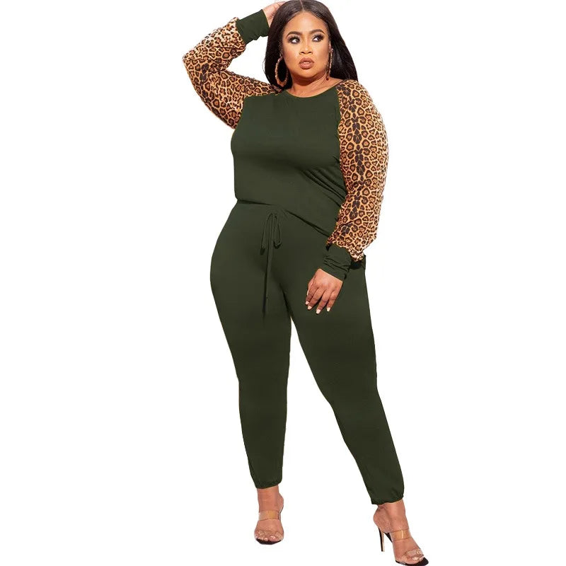 Leopard Print Crop Top and Leggings Set - Toshe Women's Fashions