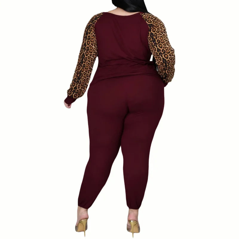 Leopard Print Crop Top and Leggings Set - Toshe Women's Fashions