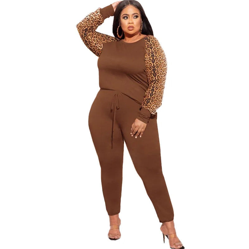 Leopard Print Crop Top and Leggings Set - Toshe Women's Fashions